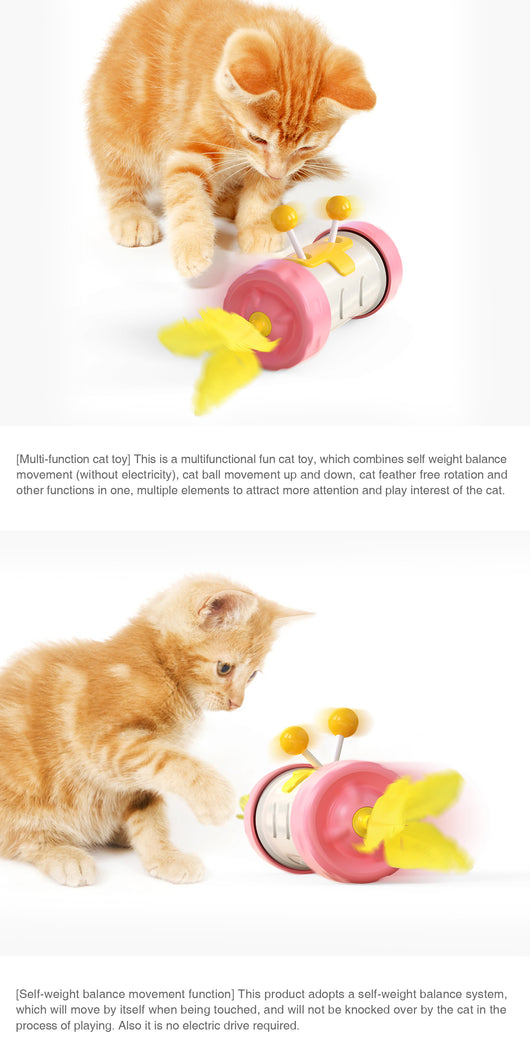 Juguete Interactivo para Gatos con Pluma y Bola Equilibrante - Image 10