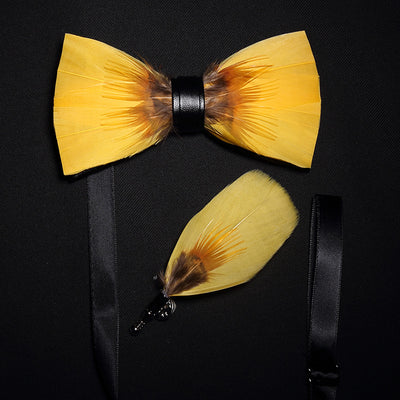 Broche Moño de Plumas para Padrino - Flor de Solapa Elegante - Image 4