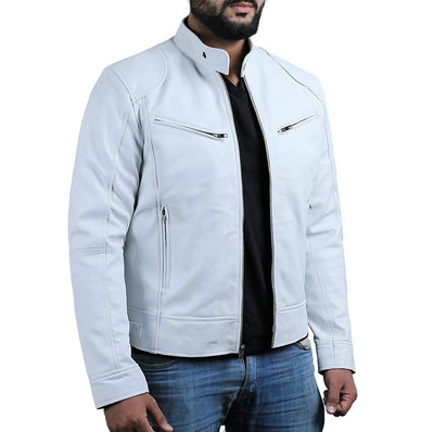 Chaqueta de Cuero para Hombre con Cuello Alto Estilo Punk - Image 30
