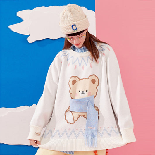 Suéter Holgado Unisex Estampado Osito - Image 4