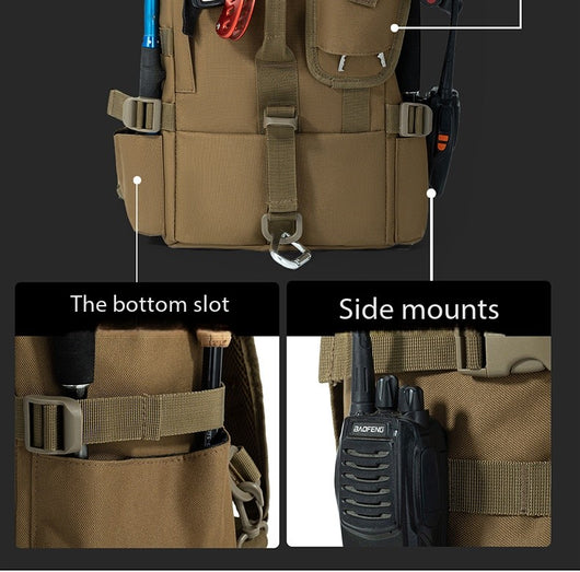 Mochila de Pesca Táctica con Múltiples Compartimentos y Sistema MOLLE - Image 19