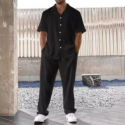 Conjunto Casual Ejecutivo: Camisa de Manga Corta y Pantalón para Hombre - Image 7