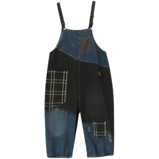 Overol Denim Talle Alto Holgado para Mujer Talla Grande - Image 14