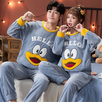 Pijamas de Pareja Estilo Coreano Terciopelo Abrigo Térmico - Image 9