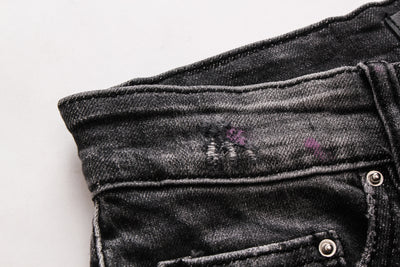 Pantalones Vaqueros Rotos con Parches para Hombre - Slim Fit Biker con Diseño Personalizado - Image 5