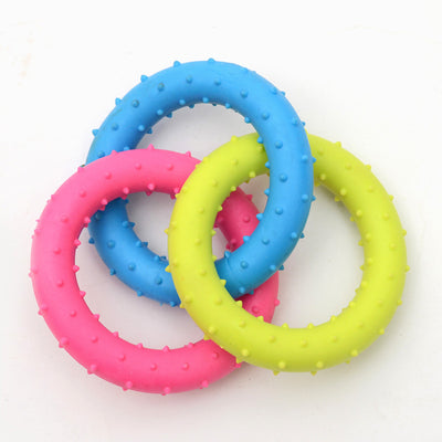 Juguete Anillo de Goma TPR Tricolor para Mascotas