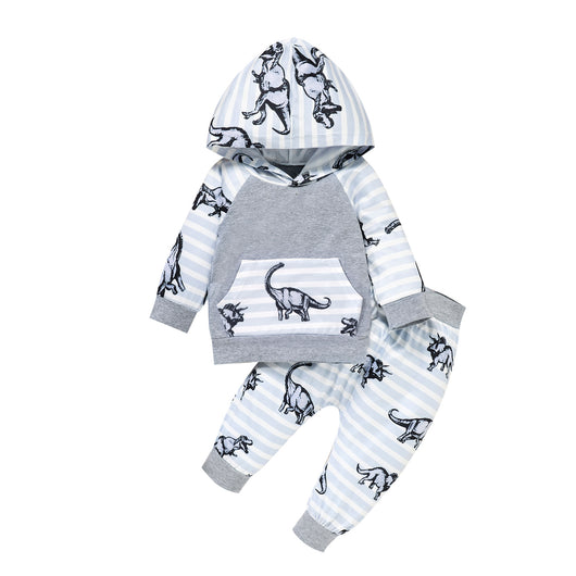 Conjunto de Pijama Infantil con Estampado de Dinosaurios y Capucha - Image 4