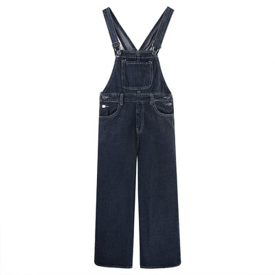 Overol Denim Retro de Pierna Ancha para Mujer - Image 4