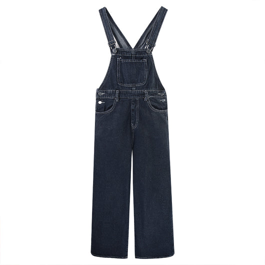 Overol Denim Retro de Pierna Ancha para Mujer - Image 4