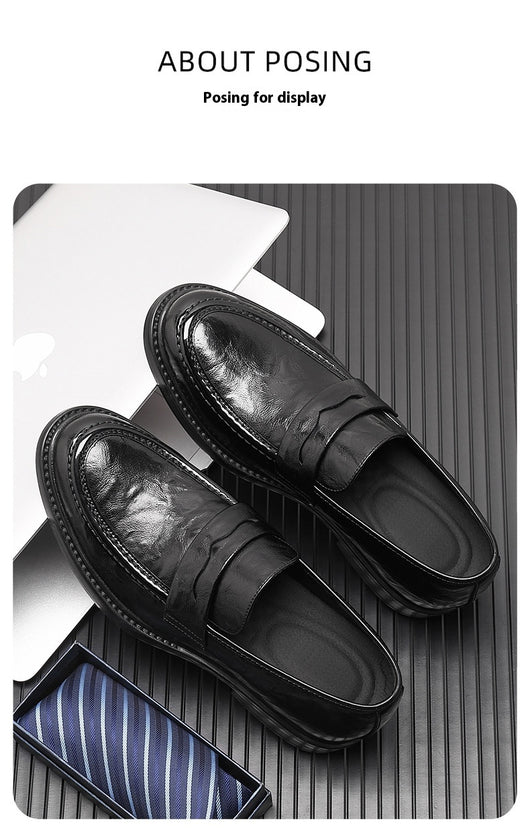 Zapatos de Cuero Slip-On Elevados para Negocios Casuales - Image 18