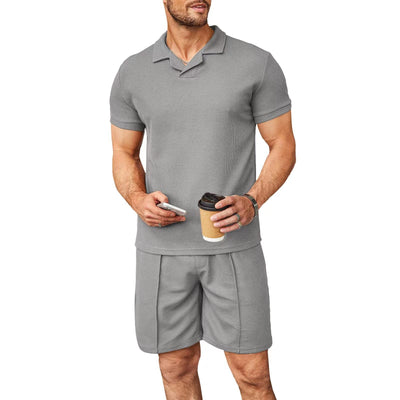 Set de 2 Polos Hombre Cuello V Manga Corta Estilo Waffle Casual - Image 15