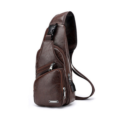 Bolsa Pecho Hombre con Carga USB - Bandolera Diagonal Impermeable - Image 3