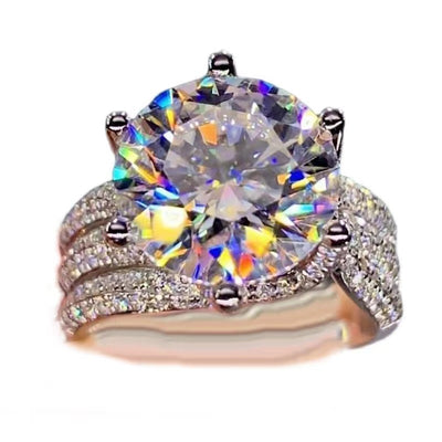 Anillo de Moissanita para Mujer con Sello de Amor en Plata y Oro - Image 10