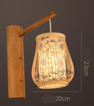 Lámpara de Pared de Bambú Tejido Estilo Chino Moderno - Image 16