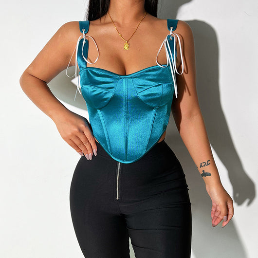 Tirantes de Satén para Mujer - Top Corto Ajustable Verano - Image 5