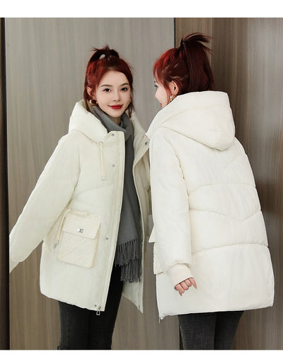 Abrigo Acolchado Grueso Talla Grande con Capucha - Algodón Cálido Invierno - Image 19