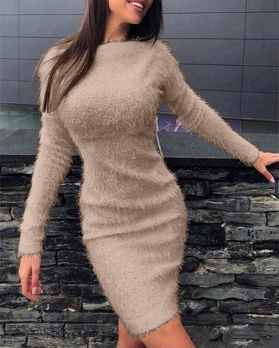 Vestido Largo Elegante de Manga Larga con Cintura Ajustada - Image 12