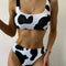 Bikini Estampado Vaca - Traje de Baño Trendy para Playa