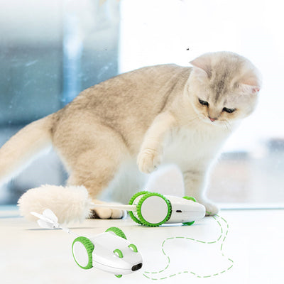 Juguete Interactivo para Gatos con Cabezal de Plumas Reemplazable