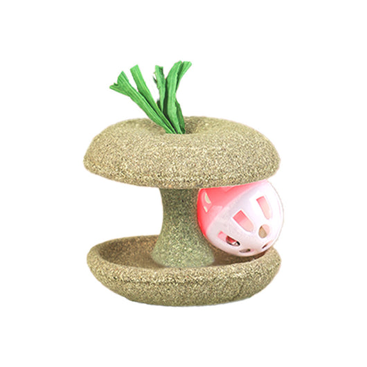 Juguete de Hierba Gatera Comestible con Campana - Juego Interactivo para Gatos