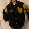 Chaqueta Sudadera Beisbolera Holgada de Forro Polar Grueso para Mujer