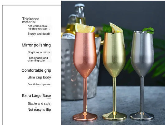Copas de Champagne y Vino Tinto en Acero Inoxidable - Image 10