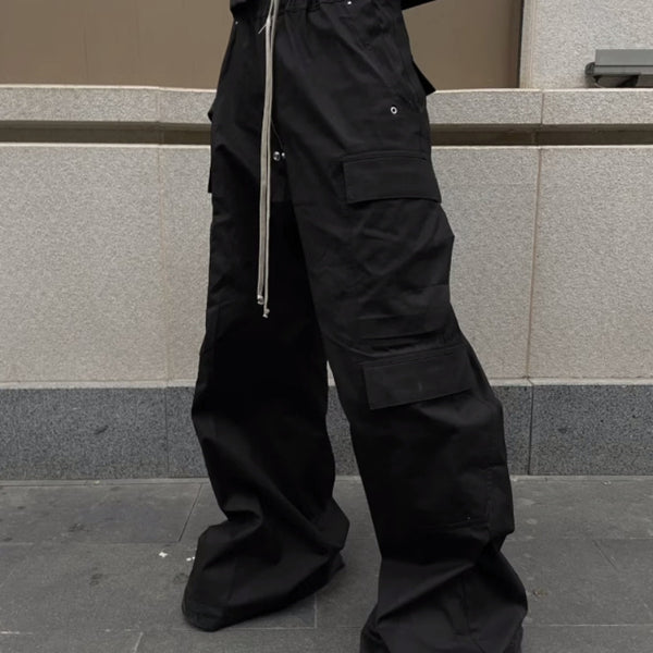 Pantalón de Trabajo Multibolsillos Pierna Ancha Casual