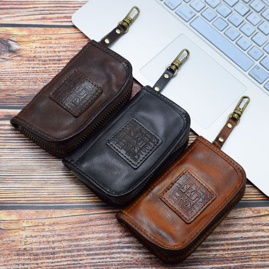 Estuche Multifuncional para Llaves de Cuero Curtido al Vegetal - Gran Capacidad