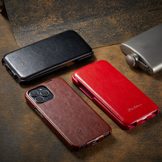 Funda de Cuero Abatible para Móvil con Protección Total