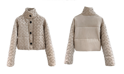 Chaqueta Acolchada Cuello Alto para Mujer - Elegancia y Calidez - Image 18