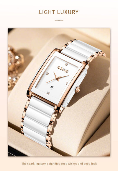 Reloj de Pareja Cerámica y Acero Inoxidable Cuarzo - Image 12