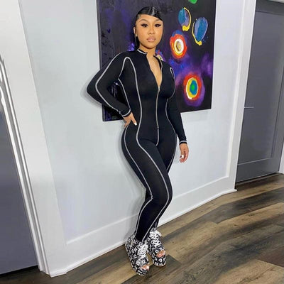 Jumpsuit Deportivo Ajustado con Cierre y Manga Larga para Mujer - Image 7