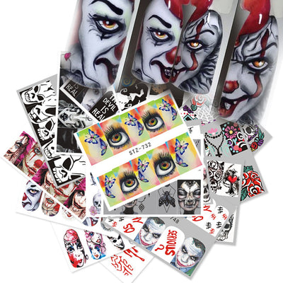 Set de Stickers para Uñas con Flores de Encaje Blanco y Negro - Image 2