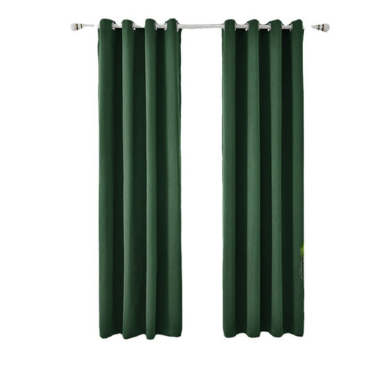 Light gray polyester blackout curtains with grommet tops hanging on a white rod in a modern living room. - Image 4