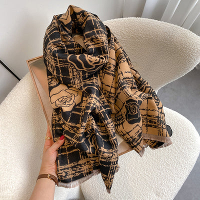 Bufanda Reversible Camellia para Mujer - Doble Cara Extra Gruesa - Image 12