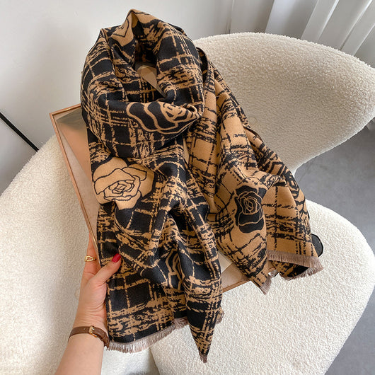 Bufanda Reversible Camellia para Mujer - Doble Cara Extra Gruesa - Image 12