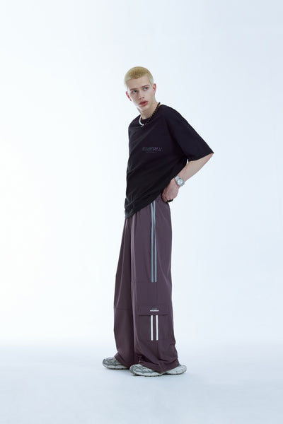 Pantalones Anchos con Rayas Laterales y Parches de Contraste - Estilo Retro Casual - Image 12