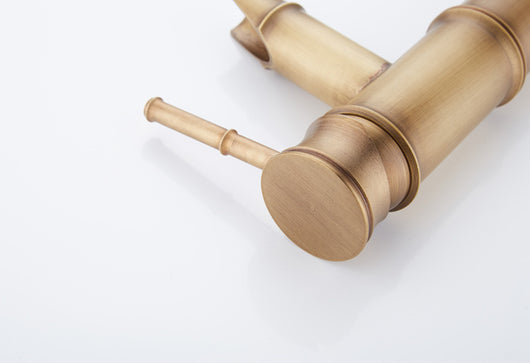 Grifo Retro de Bambú para Lavabo con Agua Fría y Caliente - Image 11