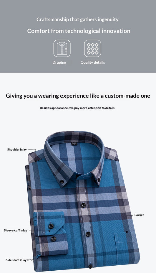 Camisa Oxford Slim Fit a Rayas para Hombre con Bolsillos - Image 26