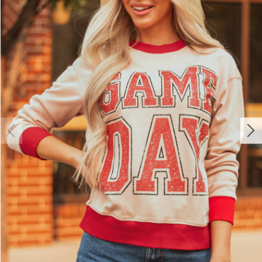 Sudadera Holgada con Detalles de Letras y Gráficos a Rayas