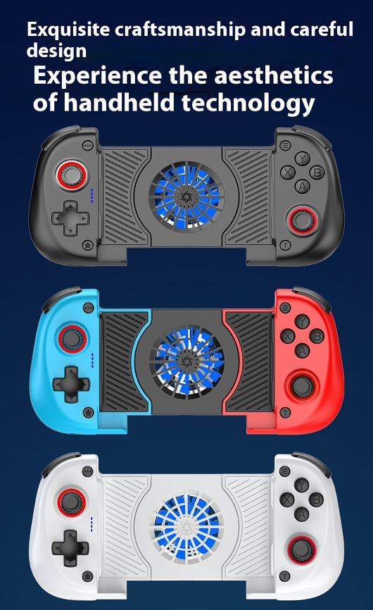 X3 stretching game controller with a blue left grip, red right grip, and a central cooling fan. - Image 8