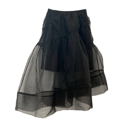 Falda Negra de Malla Estilo Coreano Entallada para Mujer - Image 17