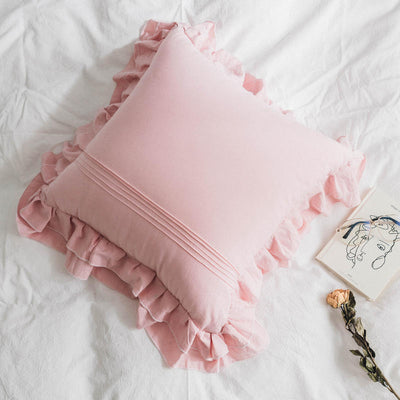 Funda de Almohada Pequeña de Algodón Puro con Volantes - Image 9