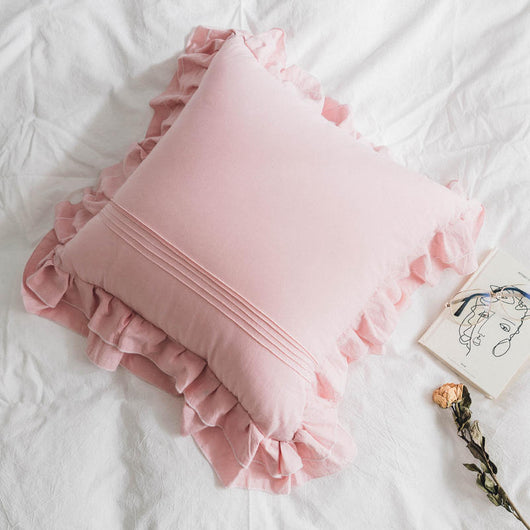 Funda de Almohada Pequeña de Algodón Puro con Volantes - Image 9