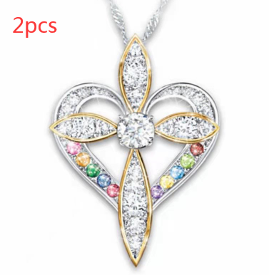 Colgante Cruz y Corazón de Amor y Fe - Image 6