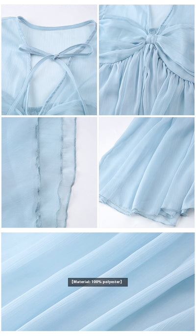 Blusa Chiffon Elegante con Mangas Volantes Mesh de Alta Calidad - Image 7