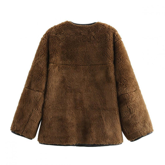 Abrigo de Peluche Tricolor para Mujer - Image 8
