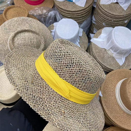 Sombrero de Paja Retro Británico para Mujer con Ala Plana - Image 19