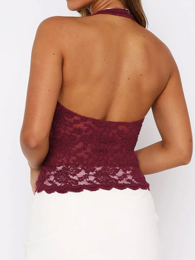 Blusa Camiseta con Cuello de Encaje y Tirantes Ajustables para Mujer - Image 25