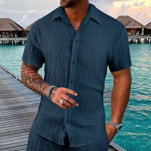 Camisa Polo Manga Corta Lisa Suelta para Hombre - Casual y Cómoda - Image 3